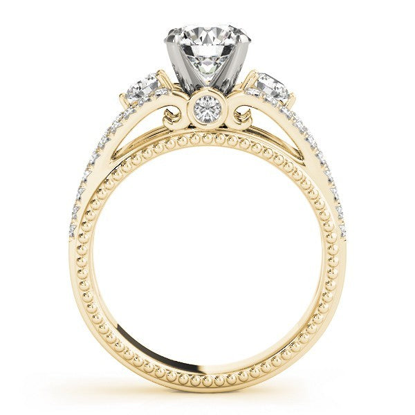Lab Grown Round Diamond 3 Stone Engagement Ring