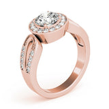 Lab Grown Round Diamond Halo Engagement Ring 