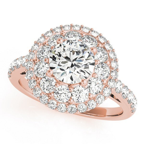 Lab Grown Round Cut Diamond Halo Engagement Ring 
