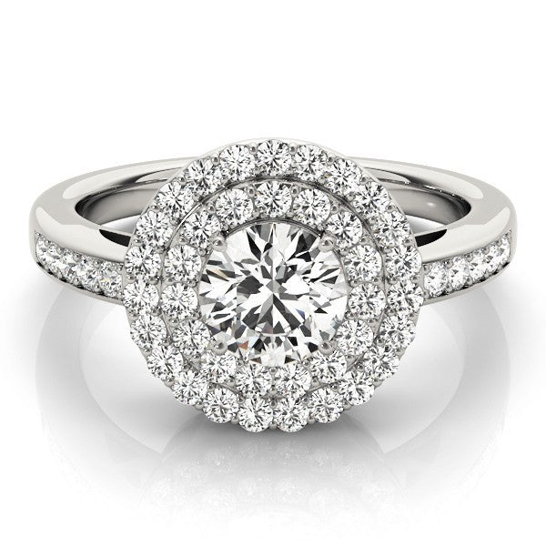 Lab Grown Round Diamond Halo Engagement Ring 
