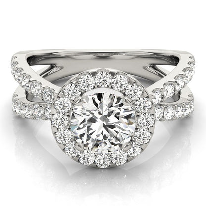 2.00 Carat DE/VS Lab Grown Round Cut Diamond Halo Engagement Ring 18K White Gold