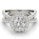 2.00 Carat DE/VS Lab Grown Round Cut Diamond Halo Engagement Ring 18K White Gold