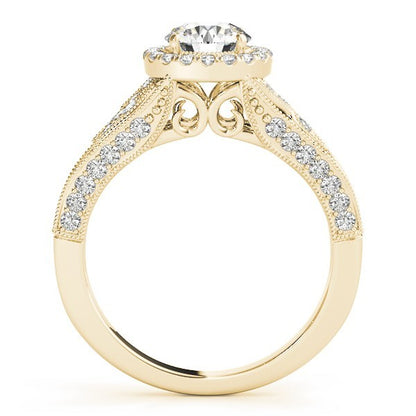 Lab Grown Round Diamond Halo Engagement Ring