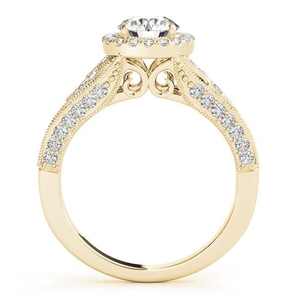 Lab Grown Round Diamond Halo Engagement Ring