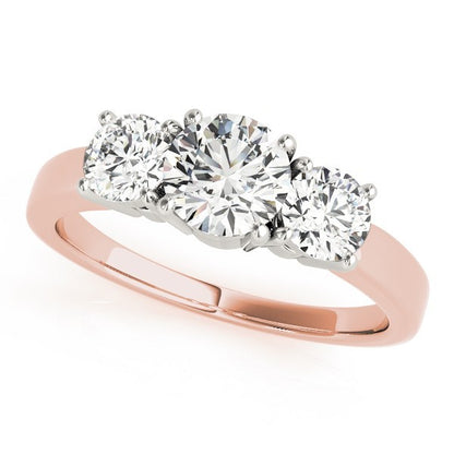 0.50Ct - 2.00Ct DE/VS Lab Grown Round Diamond Trilogy Engagement Ring Platinum