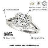 Lab Grown Diamond Halo Engagement Ring