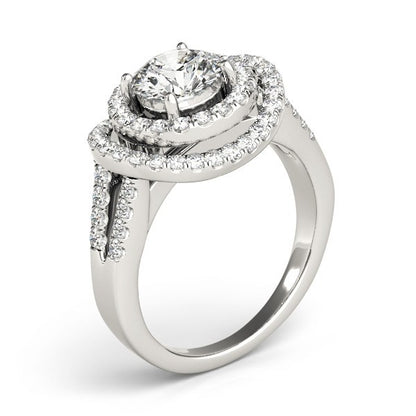 Lab Grown Round Diamond Halo Engagement Ring