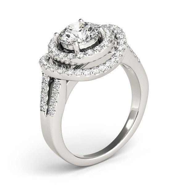 Lab Grown Round Diamond Halo Engagement Ring