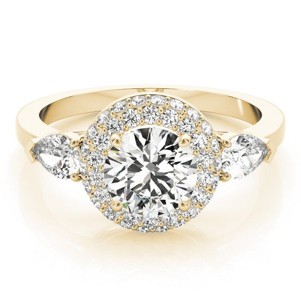 Lab Grown Round Diamond Halo Engagement Ring