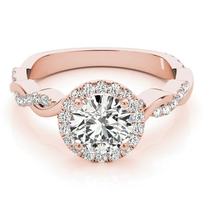 Lab Grown Round Diamond Halo Engagement Ring