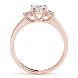 Lab Grown Oval Cut Diamond Trilogy Engagement Ring Platinum
