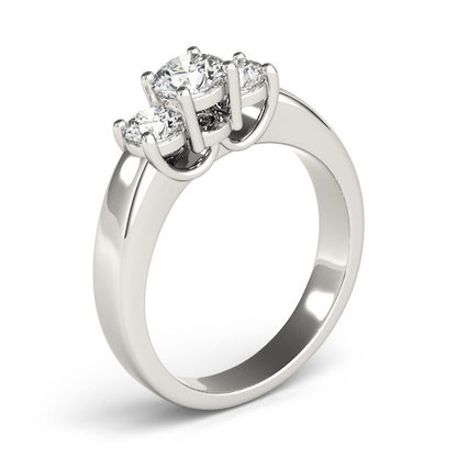 2.00Ct Lab Grown Round Brilliant Cut Diamond 3 Stone Engagement Ring Platinum