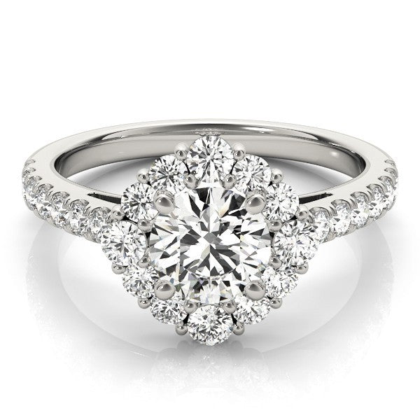 Lab Grown Diamond Halo Engagement Ring 