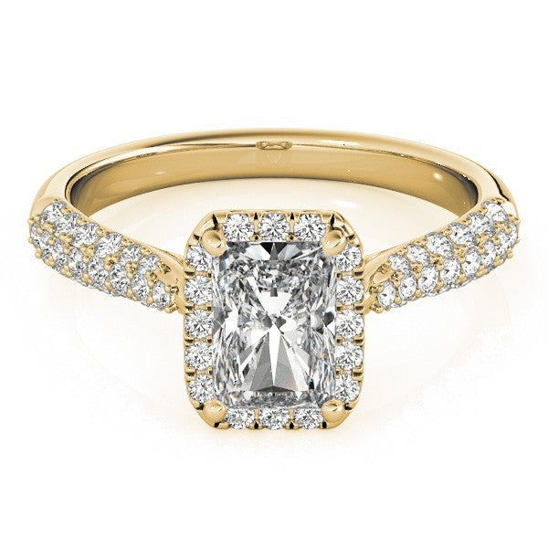 Lab Grown Emarald Diamond Halo Engagement