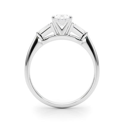 Lab-Grown Round Cut Diamond 3 Stone Engagement Ring 950 Platinum