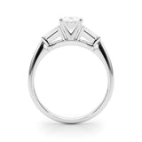 Lab-Grown Round Cut Diamond 3 Stone Engagement Ring 950 Platinum