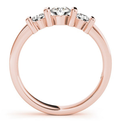 2.00Ct Bar Set Lab Grown Round Diamond 3 Stone Engagement Ring Platinum