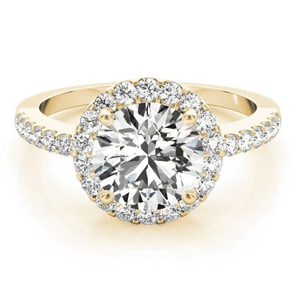 Lab Grown Round Diamond Halo Engagement Ring 