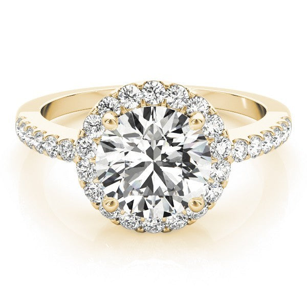 Lab Grown Round Diamond Halo Engagement Ring 