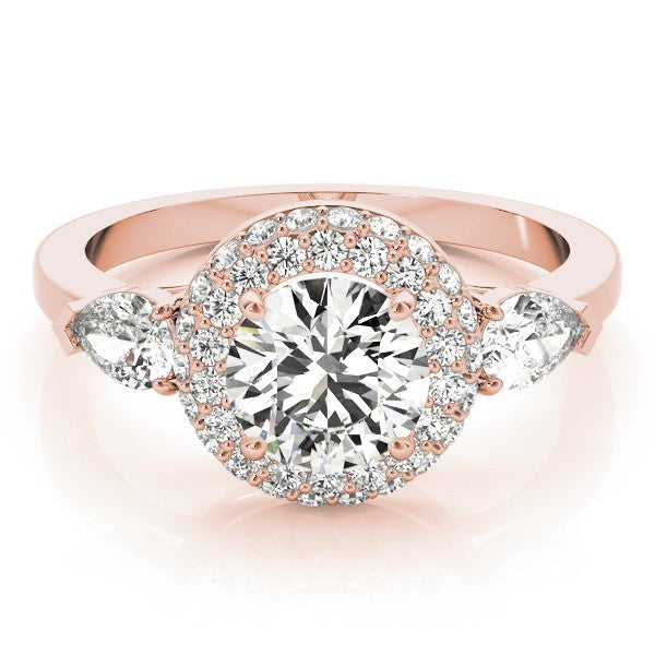 Lab Grown Round Diamond Halo Engagement Ring