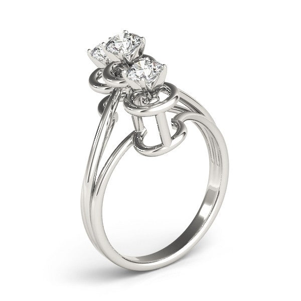 Lab Grown Round Diamond Trilogy Engagement Ring Platinum