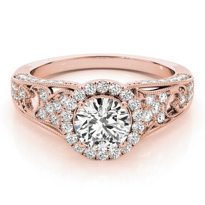 Lab Grown Round Diamond Halo Engagement Ring