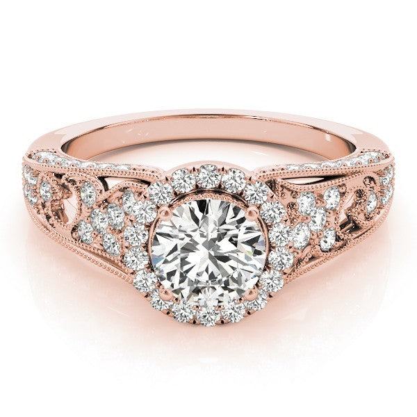 Lab Grown Round Diamond Halo Engagement Ring
