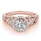 Lab Grown Round Diamond Halo Engagement Ring