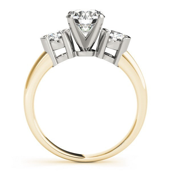 Platinum 3 Stone Engagement Ring Lab Grown Round Diamond Prong Set