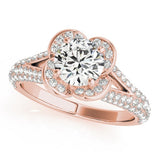 Lab Grown Round Diamond Halo Engagement Ring