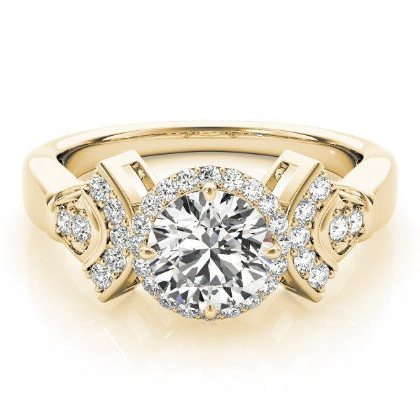 Lab Grown Round Diamond Halo Engagement Ring