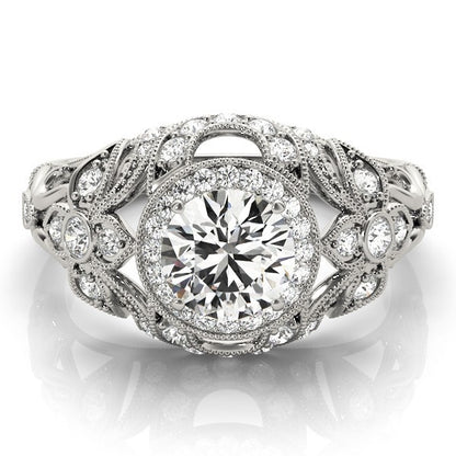 2.00Ct Lab Grown Round Diamond Halo Engagement Ring 18K Yellow Gold