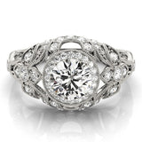 2.00Ct Lab Grown Round Diamond Halo Engagement Ring 18K Yellow Gold
