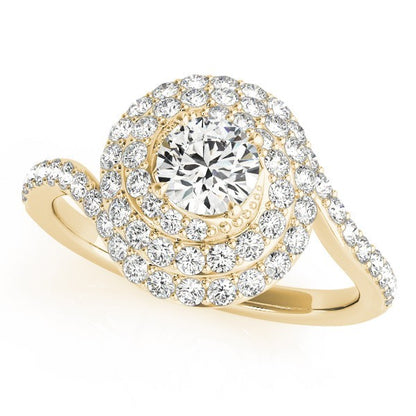 Lab Grown Round Cut Diamond Halo Engagement Ring