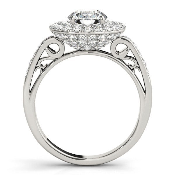 Lab Grown Round Cut Diamond Halo Engagement Ring
