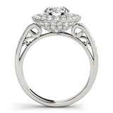 Lab Grown Round Cut Diamond Halo Engagement Ring