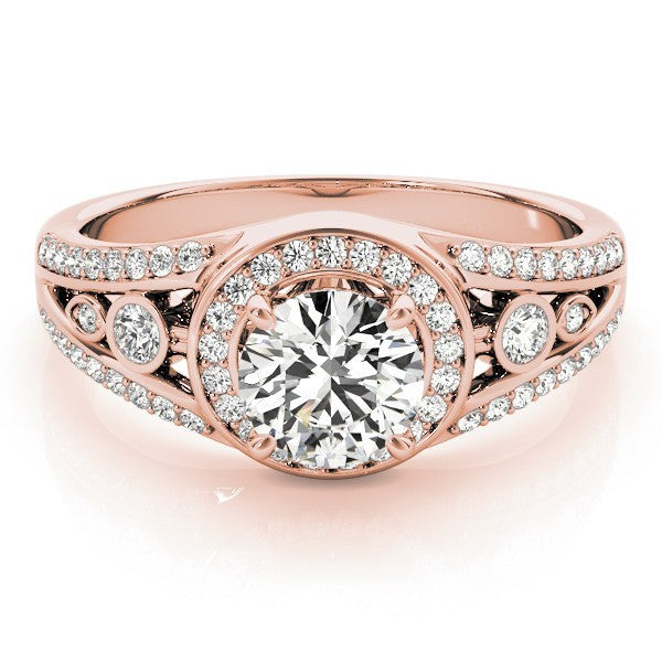 Lab Grown Round Diamond Halo Engagement Ring