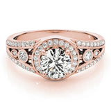 Lab Grown Round Diamond Halo Engagement Ring