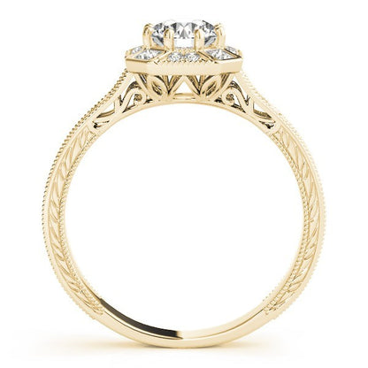Lab Grown Round Diamond Halo Engagement Ring