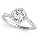 Lab Grown Round Diamond Halo Engagement Ring
