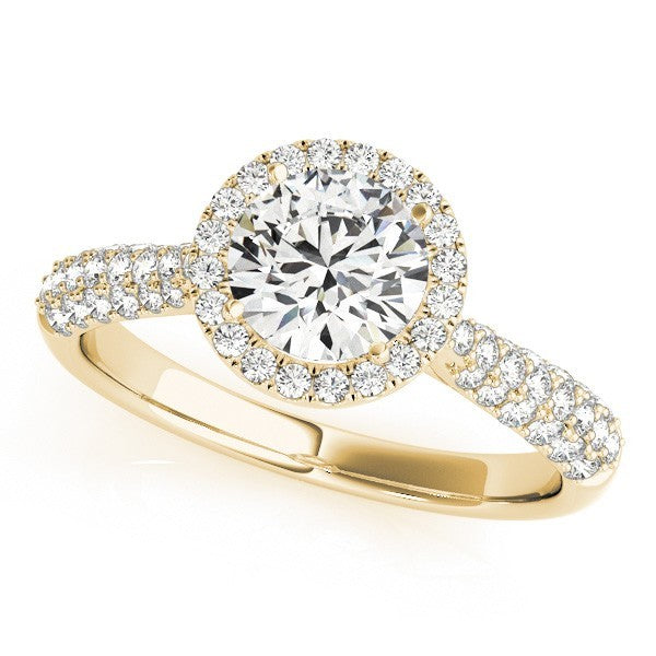 Lab Grown Round Diamond Halo Engagement Ring 