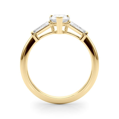 Lab-Grown Pear Cut Diamond 3 Stone Engagement Ring