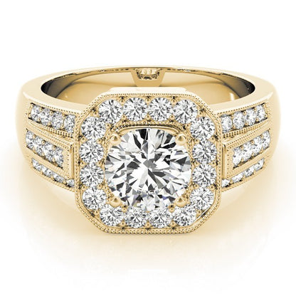 Lab Grown Round Diamond Halo Engagement Ring