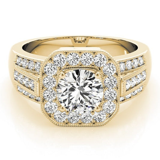 Lab Grown Round Diamond Halo Engagement Ring