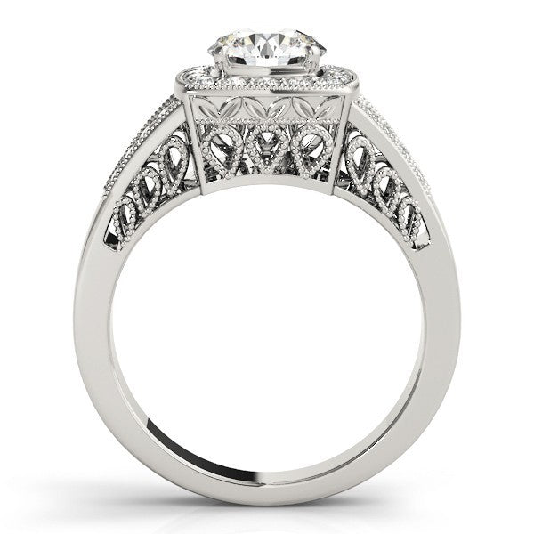 Lab Grown Round Diamond Halo Engagement Ring