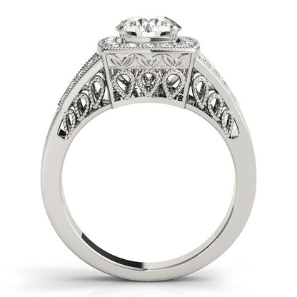 Lab Grown Round Diamond Halo Engagement Ring