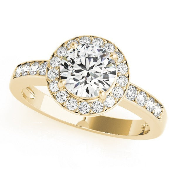 Lab Grown Round Diamond Halo Engagement Ring 