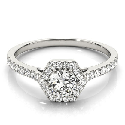 2.00Ct Lab Grown Round Diamond Halo Engagement Ring 18K Yellow Gold