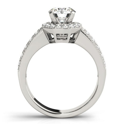 2.00Ct DE/VS Lab Grown Round Cut Diamond Halo Engagement Ring Platinum