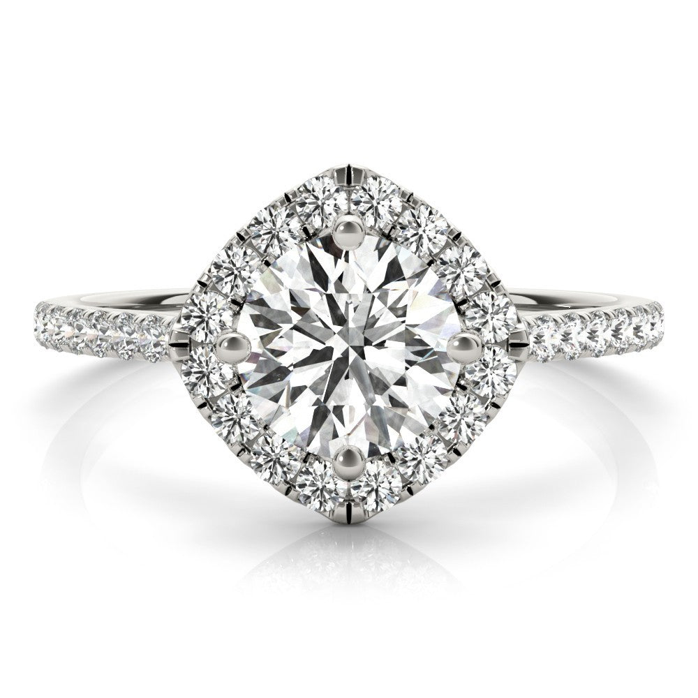 Lab-Grown Diamond Halo Engagement Ring in Platinum